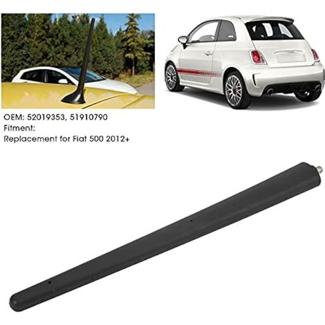 Placement, Antenne Fiat 500, Remplacement D'antenne Fiat 500 200 Mm/7,87 Pouces Mât D'antenne en Caoutchouc D'antenne Courte de Voiture Noir 52019353 Remplacement pour Fiat 500 (1/3)