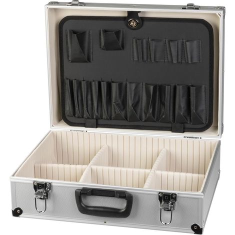 Werkzeugkoffer Strend Pro ATB80, Alu, Aluminium, 45x33x15 cm, abschließbar