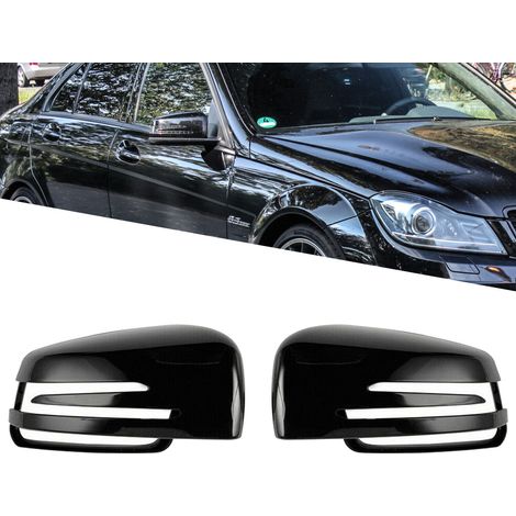 Passend für Mercedes-Benz C-Klasse E-Klasse S-Klasse W204W212 Spiegelabdeckung schwarz weiß glänzend Spiegelabdeckung (1/4)