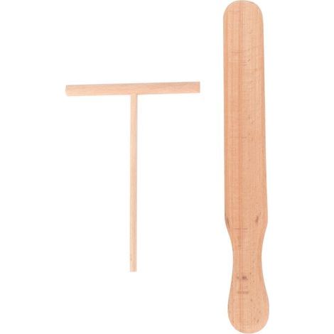 Spatule à crêpes en bois en deux parties - ustensiles de cuisine (1/4)