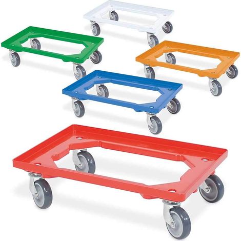 BRB Lot de 5 rouleaux de caisse pour conteneur 600 x 400 mm, 1 rouleau bleu, vert, orange, rouge, blanc