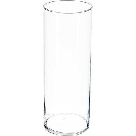 Atmosphera – Vase cylindrique 39,5cm en verre transparent – D. 15cm – Élégant pour décoration intérieure – Met en valeur fleurs et plantes (1/2)