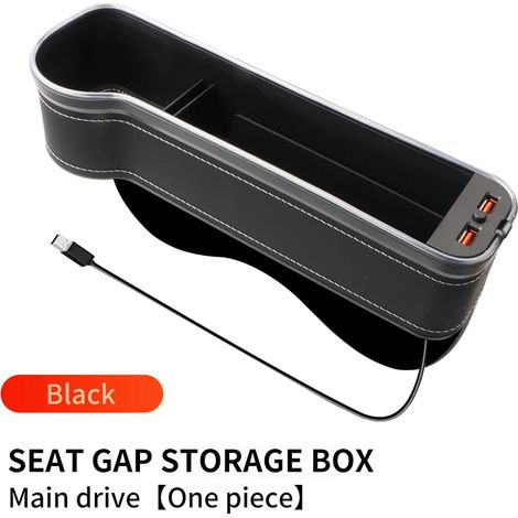(1 pièce noire restante) Porte-gobelet de rangement pour siège auto avec LED 7 couleurs changeantes et 2 chargeurs USB - Accessoires auto (1/5)