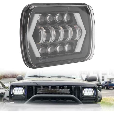 Phare LED H4 210 W 6000 K 21000 lm IP67 compatible avec Jeep Cherokee XJ 12-24 V (1/5)