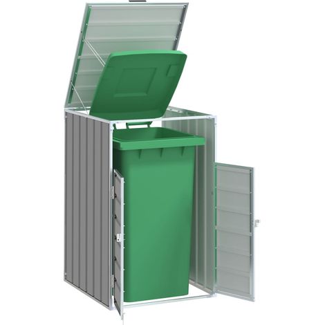 Mülltonnenbox für 1 Tonne Grau 72x81x115 cm Stahl