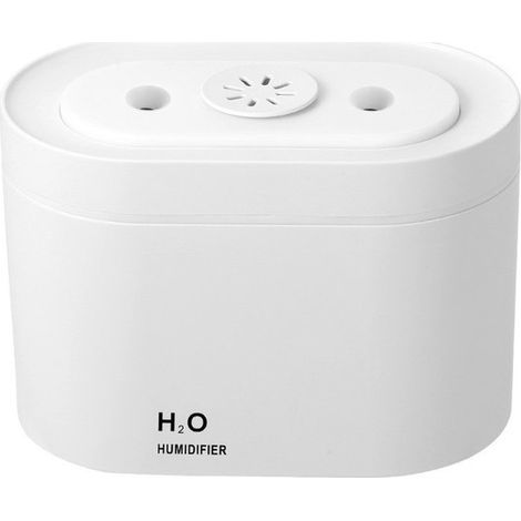 Humidificateur d'air portable, mini diffuseur de brume froide avec veilleuse, diffuseur d'arômes silencieux et anti-condensation, pour chambre, bureau et plantes, blanc (1/5)