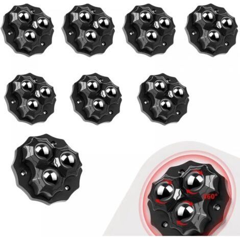 Lot de 8 roulettes robustes, roulettes pour meubles, petites roulettes, mini roulettes, roulettes pivotantes universelles à 360 degrés (1/4)