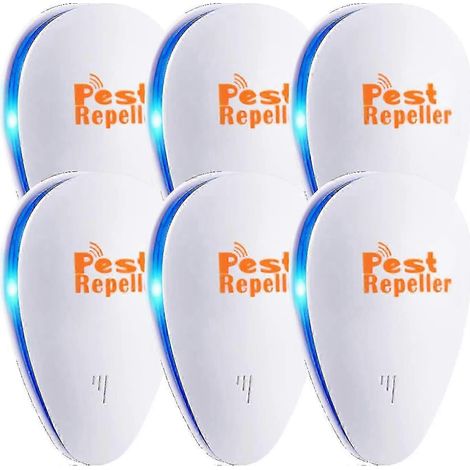 Ultrasonic Pest Repeller Set Of 6-packs Electronic Plug In Repellent Indoor For Flea Insects Mosquitoes Mice Spiders Ants Rats Roaches Bugs (1/5)