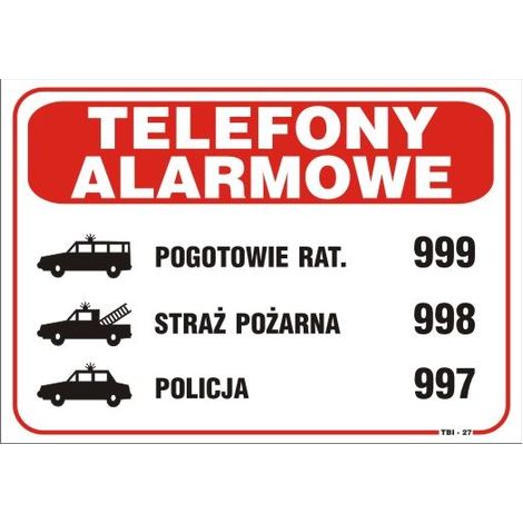 Tablica 2517.5CM allarme di telefonia - TAB TBI-27