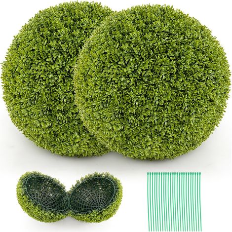 Lot de 2 boules de buis artificielles 50 x 50 x 50 cm décoratives pour intérieur extérieur ambiance naturelle en pe vert