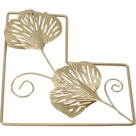 Décoration murale en métal doré à la feuille, en fer forgé, de style nordique, idéale pour le salon ou la chambre. (1/5)
