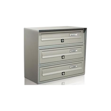CASSETTA POSTALE BLOCCO 3X1 SLIM ARGENTO