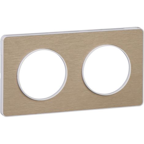 Schneider Electric – Plaque 2 postes touch bronze brossé – Aluminium et PC – Montage horizontal ou vertical – Série Odace
