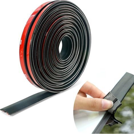 Bande d'étanchéité en caoutchouc 3,8 mètres – Joint auto-adhésif EPDM – Isolation acoustique et protection anti-poussière – Pour pare-brise avant et arrière (1/5)