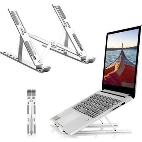 Foldable Adjustable Laptop Stand Non-slip Laptop Stand Aluminum Alloy Tablet Holder Silver (1/4)