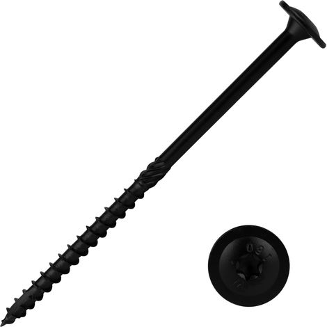 Tellerkopfschrauben Schwarz 8.0 x 160 mm Torx - Schachtel 50