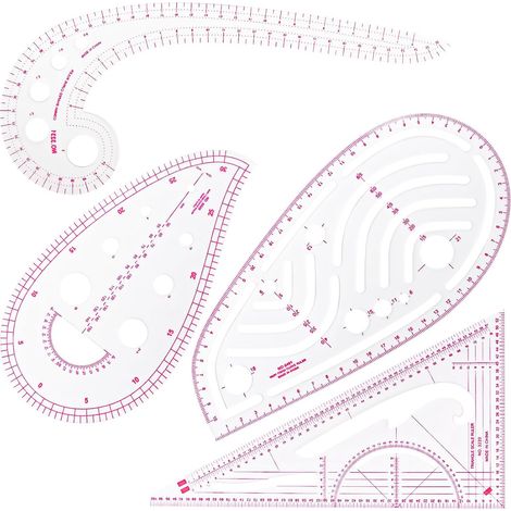 LaBlanc - Righello da cucito, 4 righelli da cucito a forma di pappagallo, righello per abbigliamento, metro da cucito in plastica per disegno, kit di righelli da cucito fai da te, strumenti per cucire (1/5)