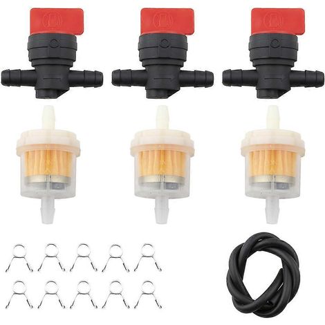 Kit de tuyau d'admission, filtre à carburant et vanne d'arrêt de carburant 698183 pour tondeuse à gazon à petit moteur (1/5)