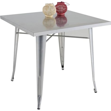 Mesa cafe metal plata