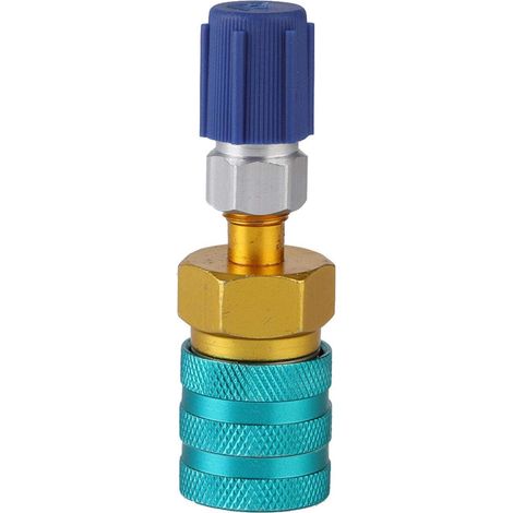Adaptateur rapide pour climatiseur de voiture R1234YF vers R134A - Adaptateur coupleur rapide côté bas pour climatisation de voiture R134a R1234YF Klimaanlage Auto vers 1234yf + R134a (1/5)
