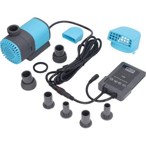Pompe submersible DC 24V silencieuse à fréquence variable multifonction pour aquarium, bassin, piscine, fontaine, débit réglable, faible consommation, usage intérieur/extérieur, qualité premium (1/5)