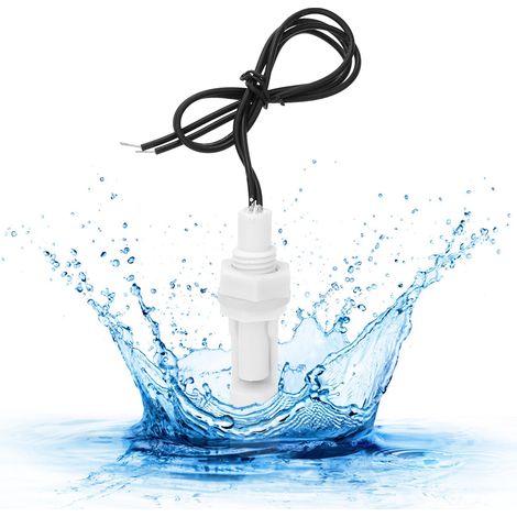 Lot de 2 capteurs de niveau d'eau à flotteur, montage latéral, plastique PP blanc, 16 mm, 0-110 V CC (1/5)