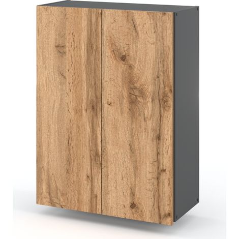 Wotan Wandhängender Badezimmerschrank 60 cm Graue Badezimmersäule