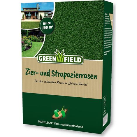 Greenfield Zierrasen Strapazierrasen 2 kg Rasensamen Grassamen Englischer Rasen (1/2)