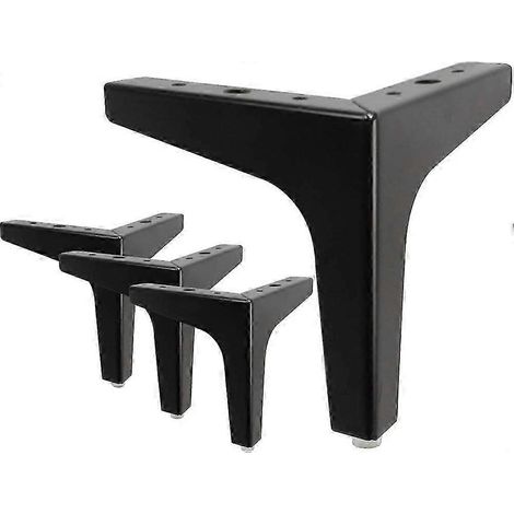 Pieds de meubles élégants, un ensemble de 4 pieds en métal robustes, design triangulaire de 17,5 cm (7 pouces), avec patins antidérapants, faciles à assembler, adaptés à la réparation de meubles à fai (1/5)