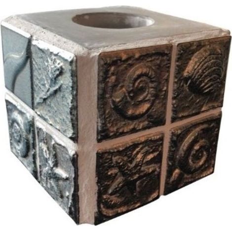 Lampe de Table Base Cube Ciment Gris