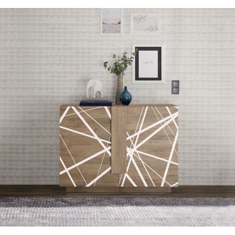 Madia 2 ante linea Sax in finitura Rovere Mercure con grafica (1/2)