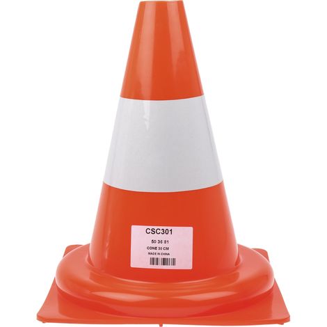 Cône de chantier, Orange, blanc, Hauteur de 300 mm ( Prix pour 1 )