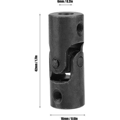 Accouplement d'arbre universel 6x16x42mm pour moteur et transmission DIY (1/5)