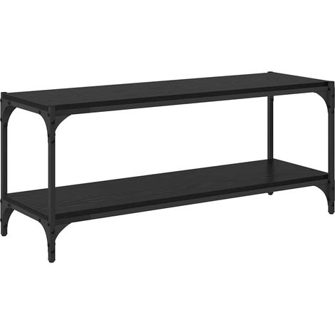 vidaXL  TV Cabinet  Black Oak 100 x 33 x 41 cm Engineered Wood and Iron
