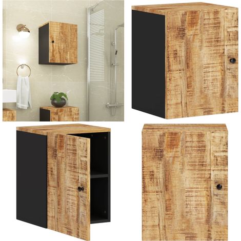 Armoire de salle de bain murale 38x33x48cm bois massif manguier - Armoire De Salle De Bain - Meuble Salle De Bain - Rangement Salle De Bain - Armoire Murale - Bois Massif - Home & Living (1/5)