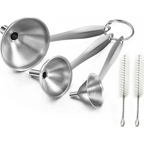 Edelstahltrichter, 3-teiliges Set, Haushaltstrichter mit kleinem Durchmesser, multifunktionales Ölleckage-Set (1/5)