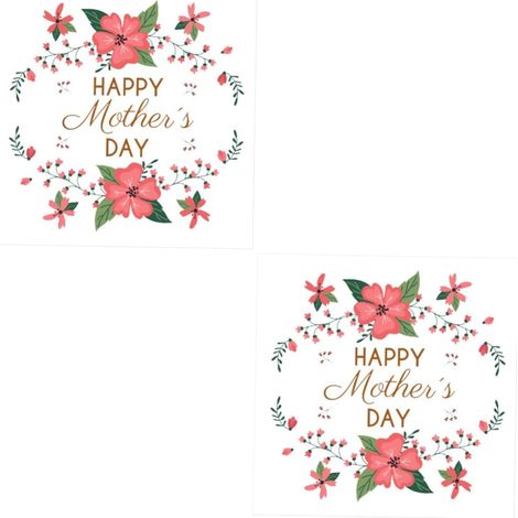 2feuilles Autocollant Décoratif Floral Pour Fenêtre Sticker Mural De Fête Des Mères Décoration Murale Étanche Pour Chambre