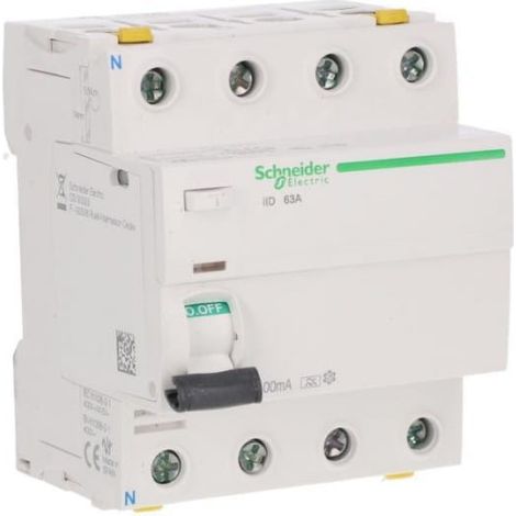 Interruttore differenziale IID 4p 63A 100mA tipo A A9Z22463