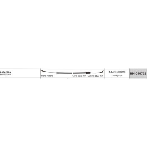 MOWOX Rasenmähermotor-Bremskabel PM5660SHW Kabel 1370mm Mantel 1133mm