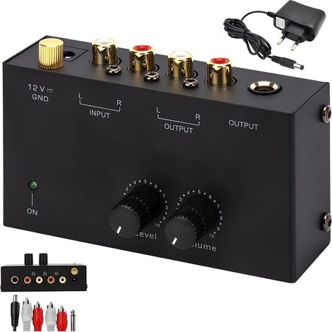Préamplificateur phono pour tourne-disque avec systèmes de déclenchement MM, préamplificateur pour tourne-disque, interfaces d'entrée et de sortie RCA, amplificateur stéréo avec bloc (1/5)