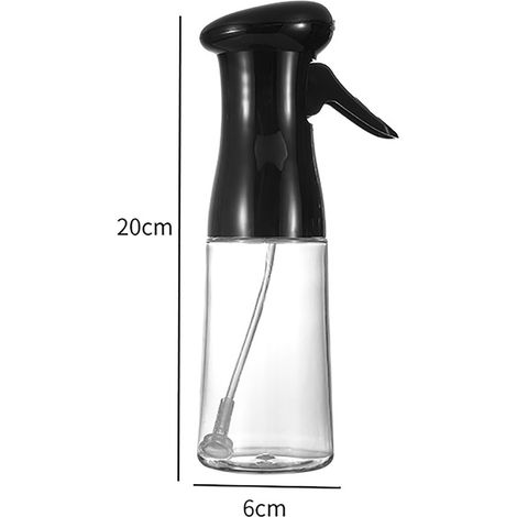 200 ml PP- und PET-Sprühflasche für Speiseöl zum Grillen, für Salate und zum Mischen - Schwarz (Kunststoff, im Beutel)