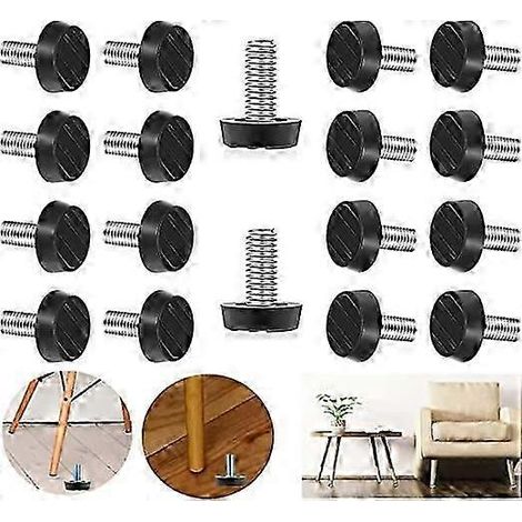 Lot de 20 patins de table réglables (M8 x 18 mm), adaptés aux pieds en caoutchouc spiralés pour meubles de jardin, meubles de rangement, tables, etc. (1/5)