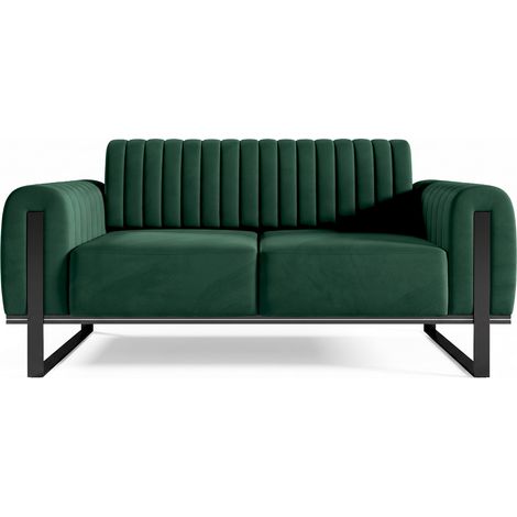 Selsey Parissa - Schlafsofa, Samt Grün schwarze Füße, 164 cm (1/5)