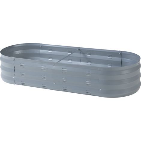Fioriera rialzata acciaio zincato 129 x 50 x 25 cm antracite 030009504