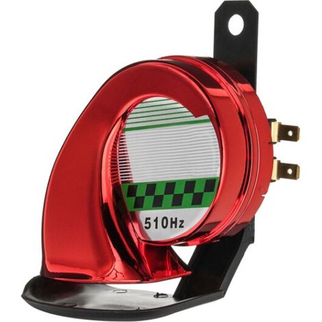 Avertisseur pneumatique universel 12V pour voiture, moto, camion, bateau - Klaxon électrique puissant 130dB, corne étanche rouge, sirène robuste (1/5)