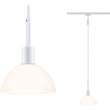 Suspension URail Sarrasani Paulmann - 20W max - E14 - Dimmable - Blanc / verre opale (1/5)