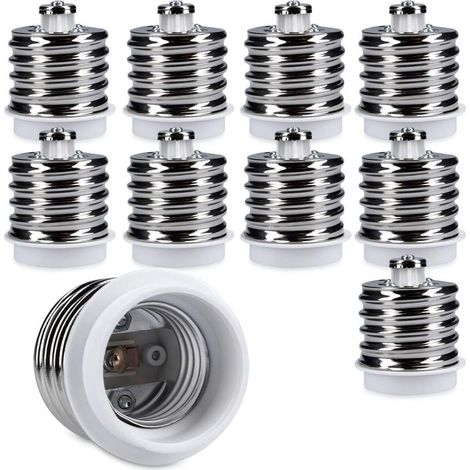 Lot de 10 adaptateurs de douille E40 vers E27, convertisseur de support de lampe culot E27 pour ampoule LED halogène (1/5)