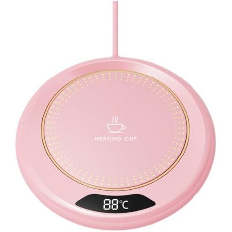 (Pink) Cup warmer, USB cup warmer with 3 temperature settings, coffee cup warmer, smart candle warmer, electric beverage warmer for coffee, tea, milk and candles