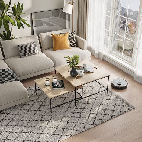 Set di tavolini Ramio, Rovere/Nero, 80 x 80 cm 2 parti, Vicco (1/5)
