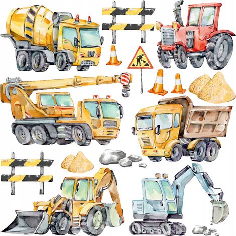 Set di adesivi decorativi per bambini - Costruzioni S (1/5)